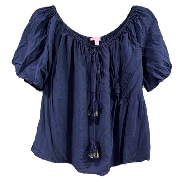Lilly Pulitzer Sain Top – True Navy – Size Small – NWT - Picture 1 of 8